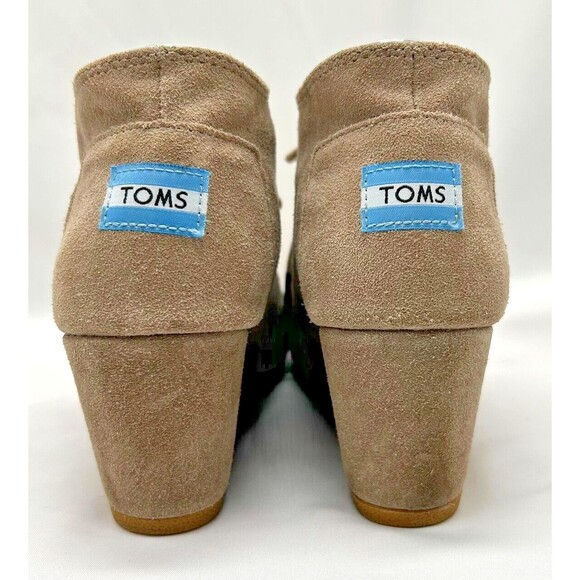 TOMS Kala Wedge Desert Ankle Boots Booties - Taupe/Brown Suede - Women's Sz 7.5 - Picture 4 of 9